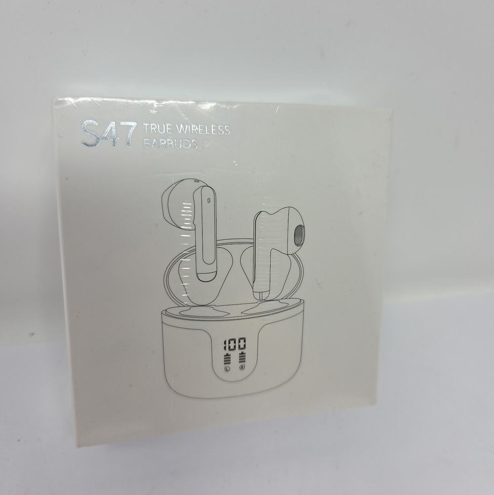 S47 True Wireless Earbuds Bluetooth 5.3 HD Sound In-Ear White